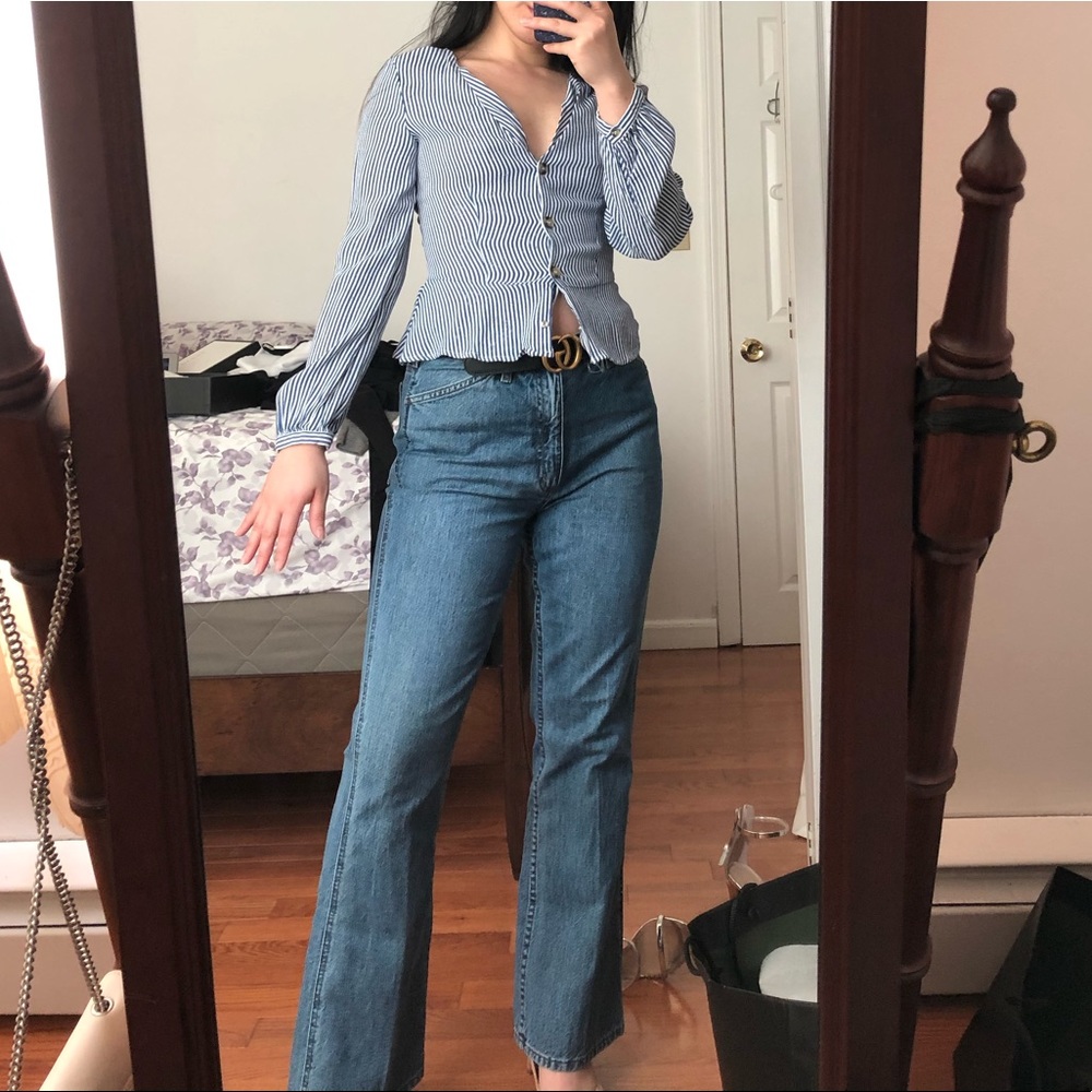 Blue stripe blouse
